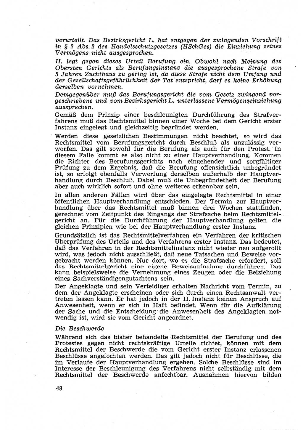 Strafverfahren in der Deutschen Demokratischen Republik (DDR) und seine demokratischen Prinzipien 1956, Seite 48 (Str.-Verf. DDR 1956, S. 48)