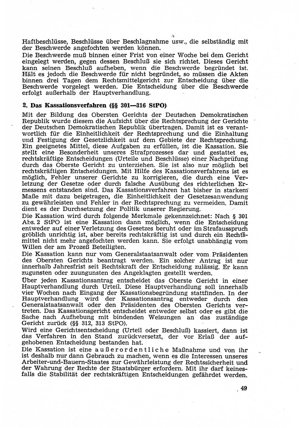 Strafverfahren in der Deutschen Demokratischen Republik (DDR) und seine demokratischen Prinzipien 1956, Seite 49 (Str.-Verf. DDR 1956, S. 49)