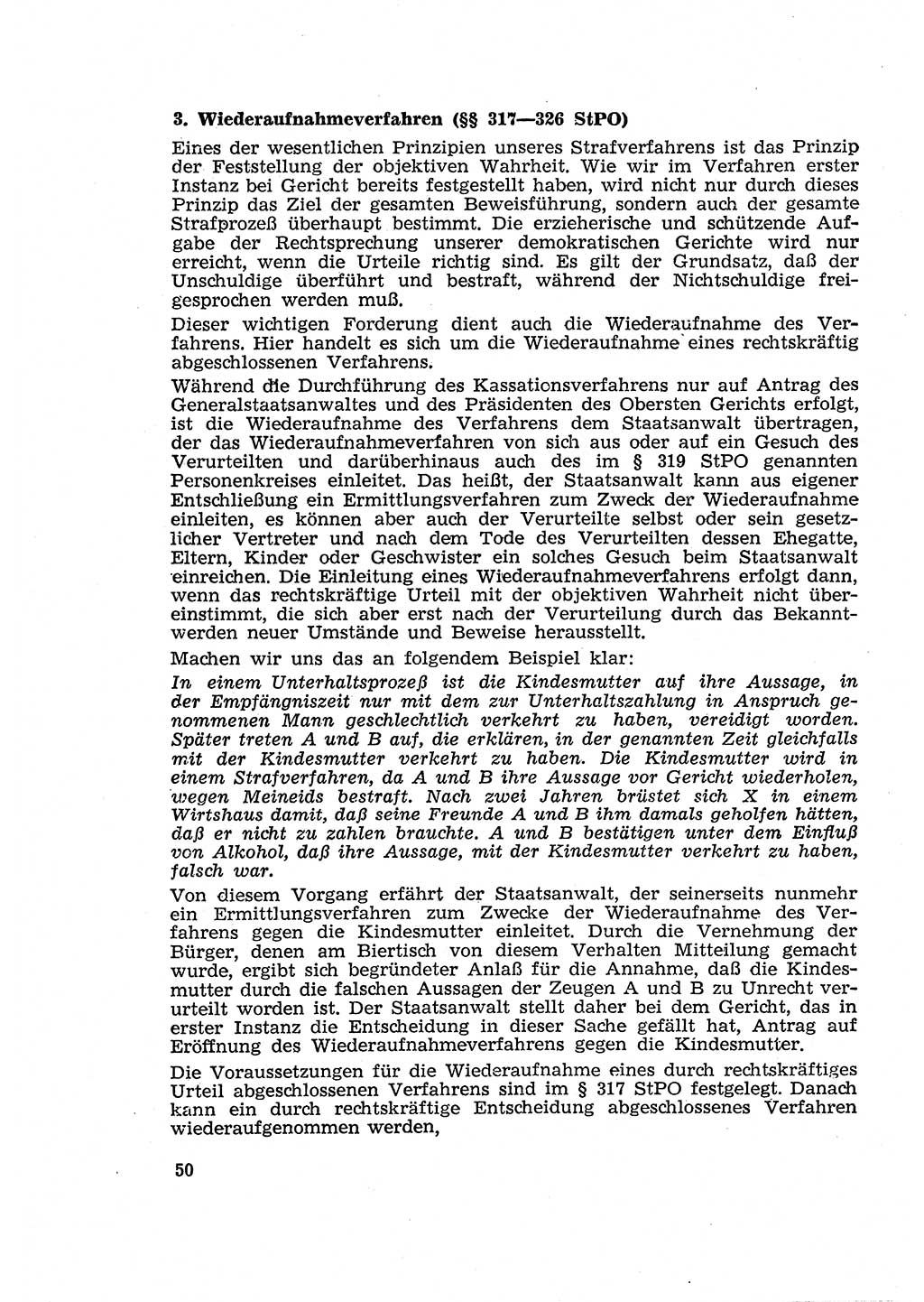 Strafverfahren in der Deutschen Demokratischen Republik (DDR) und seine demokratischen Prinzipien 1956, Seite 50 (Str.-Verf. DDR 1956, S. 50)