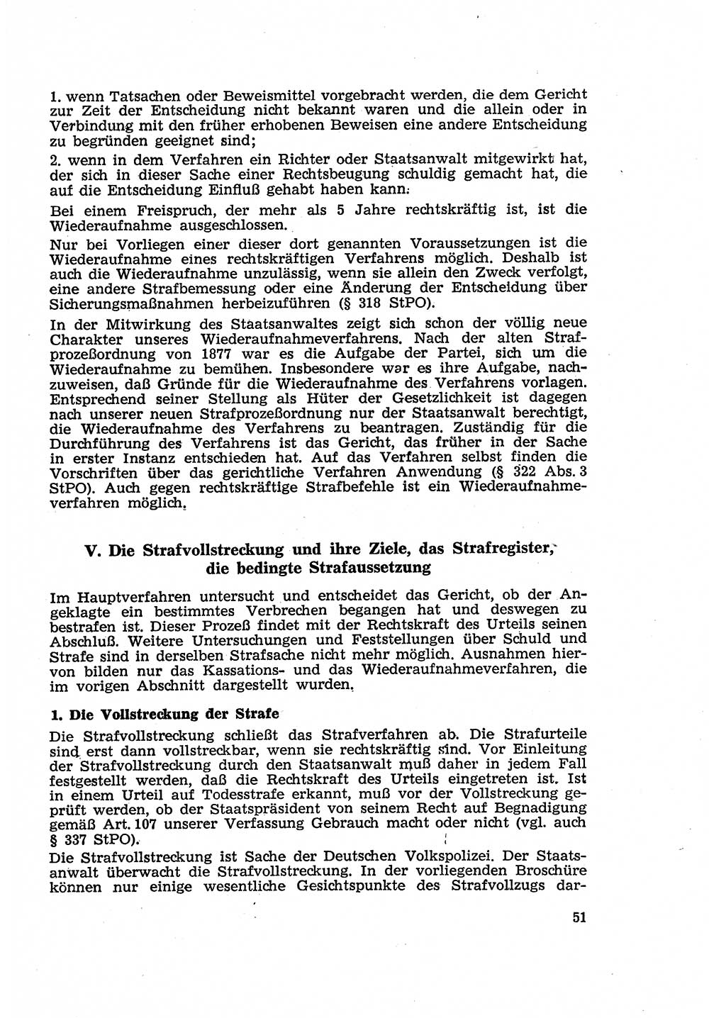 Strafverfahren in der Deutschen Demokratischen Republik (DDR) und seine demokratischen Prinzipien 1956, Seite 51 (Str.-Verf. DDR 1956, S. 51)
