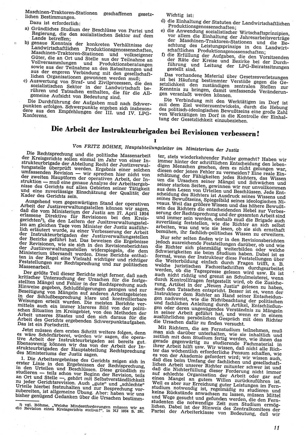 Neue Justiz (NJ), Zeitschrift für Recht und Rechtswissenschaft [Deutsche Demokratische Republik (DDR)], 10. Jahrgang 1956, Seite 11 (NJ DDR 1956, S. 11)