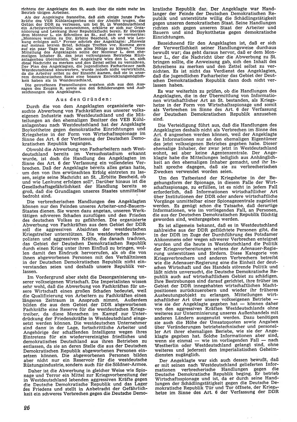 Neue Justiz (NJ), Zeitschrift für Recht und Rechtswissenschaft [Deutsche Demokratische Republik (DDR)], 10. Jahrgang 1956, Seite 26 (NJ DDR 1956, S. 26)