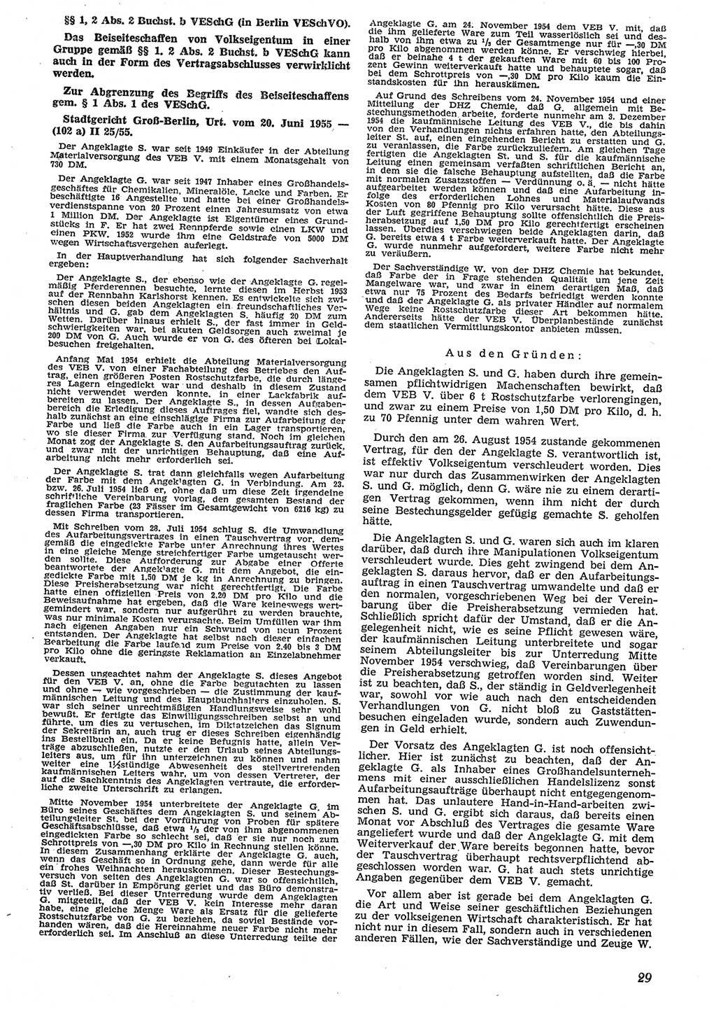 Neue Justiz (NJ), Zeitschrift für Recht und Rechtswissenschaft [Deutsche Demokratische Republik (DDR)], 10. Jahrgang 1956, Seite 29 (NJ DDR 1956, S. 29)