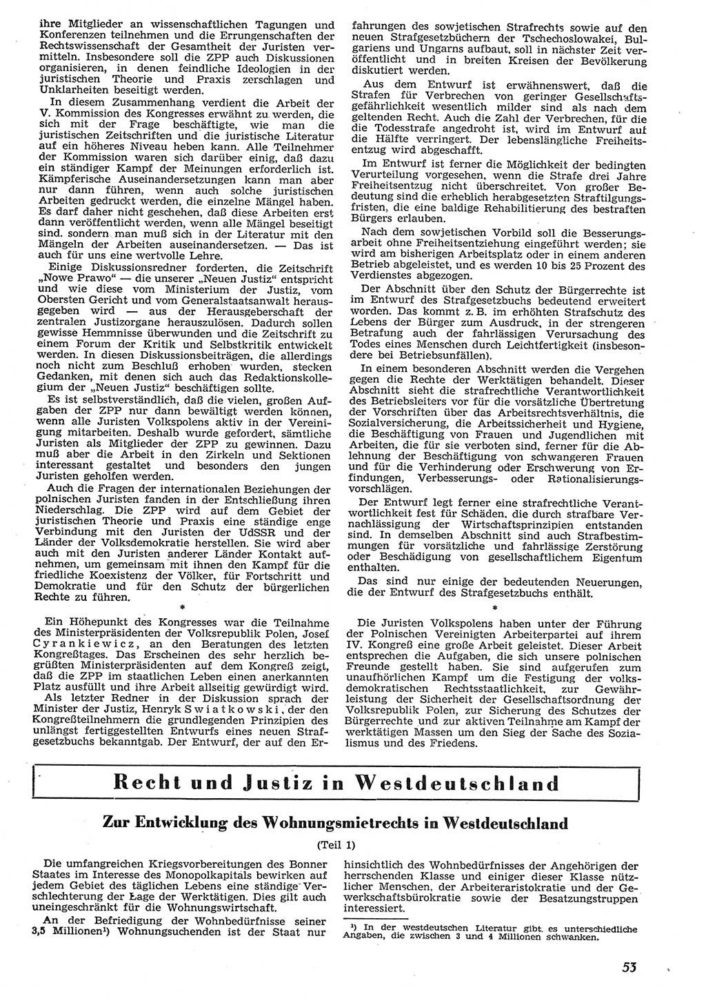 Neue Justiz (NJ), Zeitschrift für Recht und Rechtswissenschaft [Deutsche Demokratische Republik (DDR)], 10. Jahrgang 1956, Seite 53 (NJ DDR 1956, S. 53)