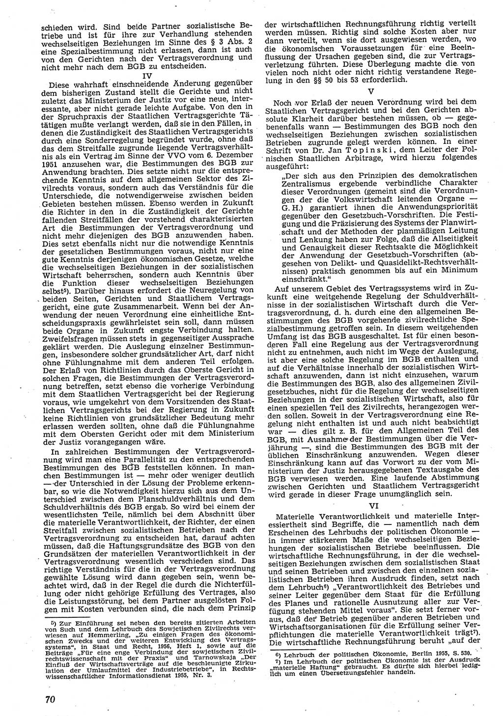 Neue Justiz (NJ), Zeitschrift für Recht und Rechtswissenschaft [Deutsche Demokratische Republik (DDR)], 10. Jahrgang 1956, Seite 70 (NJ DDR 1956, S. 70)
