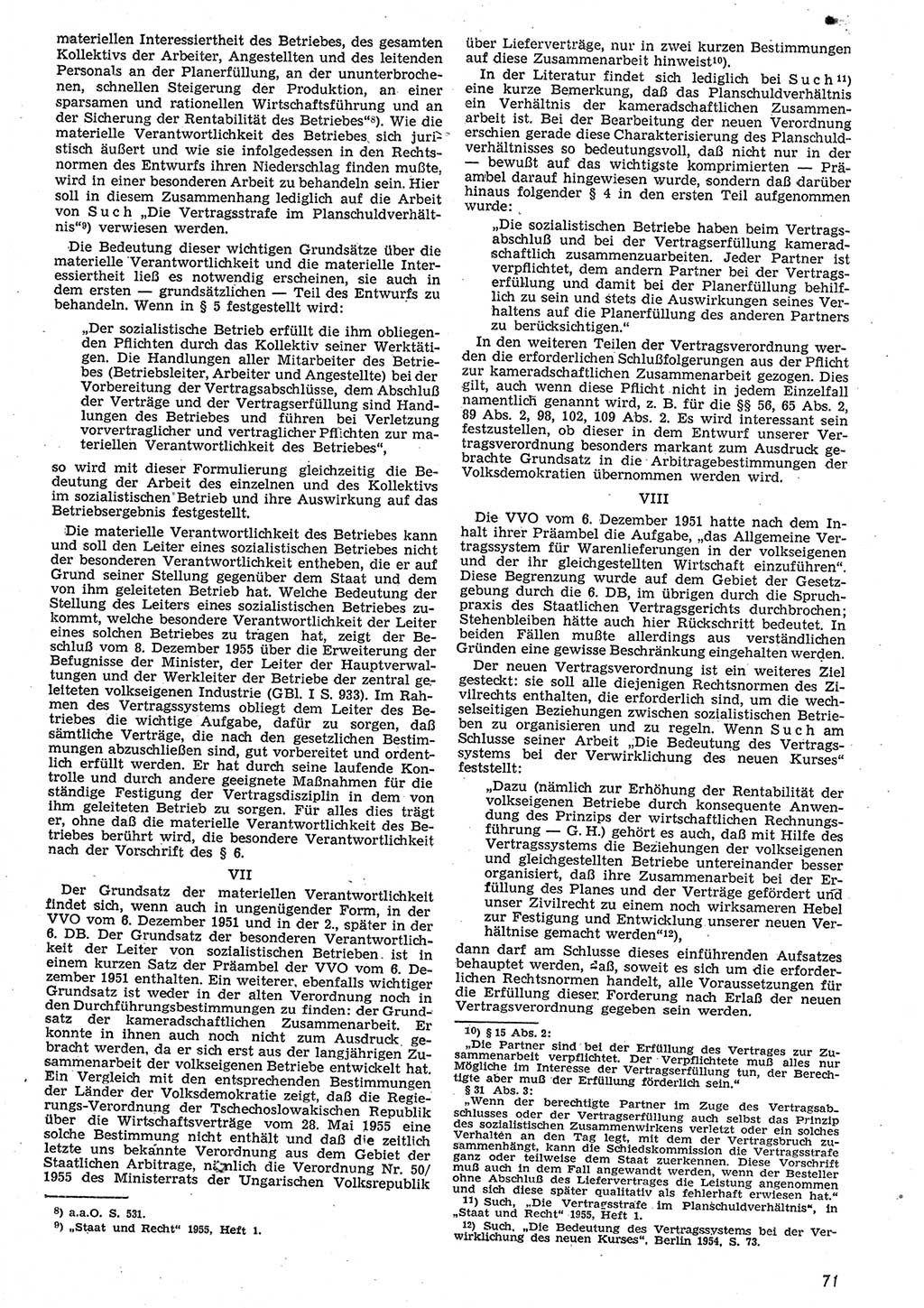 Neue Justiz (NJ), Zeitschrift für Recht und Rechtswissenschaft [Deutsche Demokratische Republik (DDR)], 10. Jahrgang 1956, Seite 71 (NJ DDR 1956, S. 71)