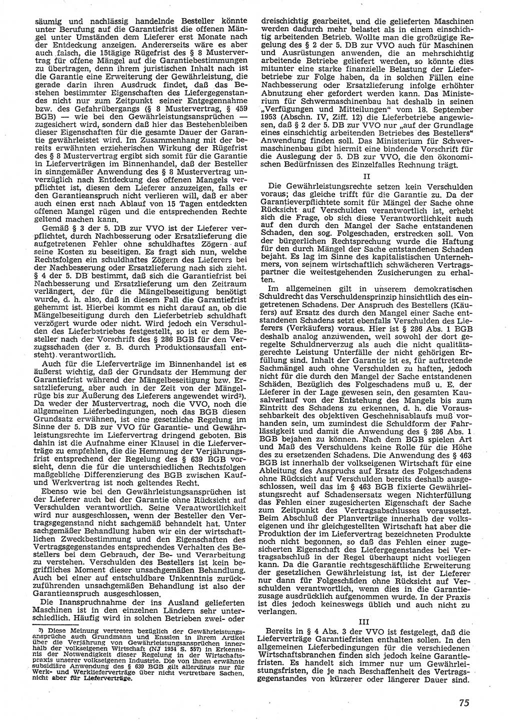 Neue Justiz (NJ), Zeitschrift für Recht und Rechtswissenschaft [Deutsche Demokratische Republik (DDR)], 10. Jahrgang 1956, Seite 75 (NJ DDR 1956, S. 75)