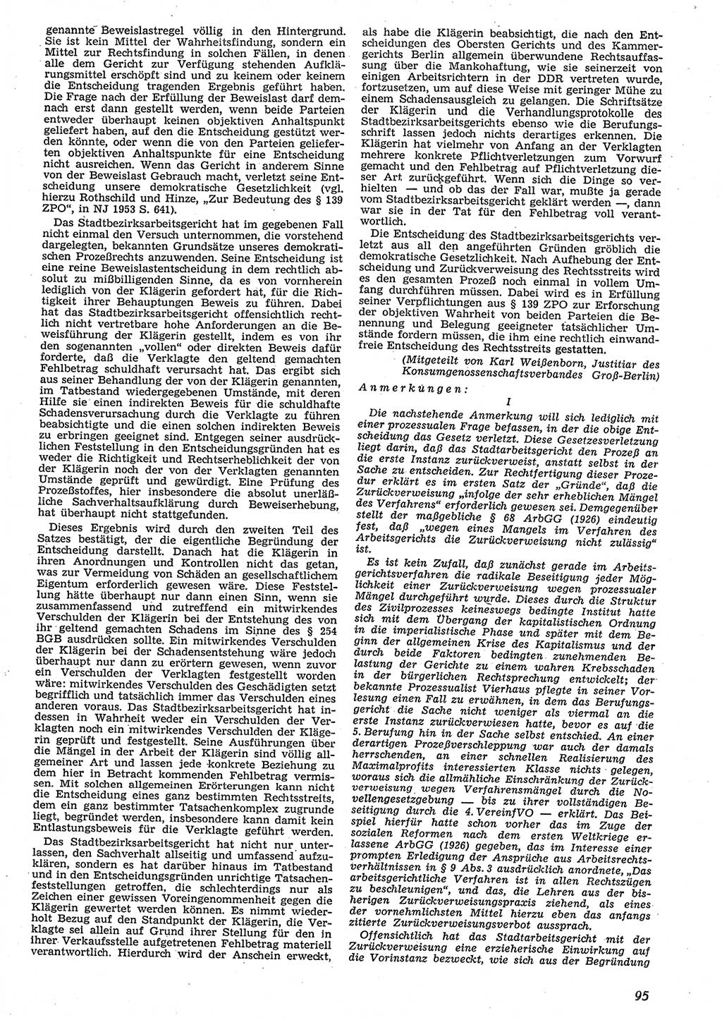 Neue Justiz (NJ), Zeitschrift für Recht und Rechtswissenschaft [Deutsche Demokratische Republik (DDR)], 10. Jahrgang 1956, Seite 95 (NJ DDR 1956, S. 95)
