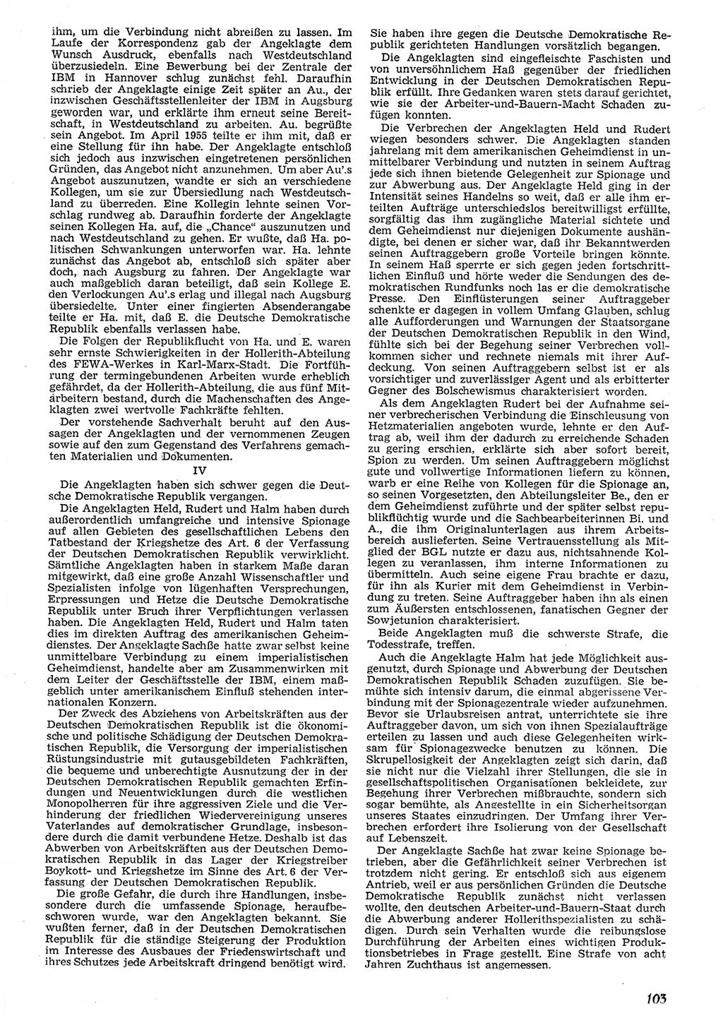 Neue Justiz (NJ), Zeitschrift für Recht und Rechtswissenschaft [Deutsche Demokratische Republik (DDR)], 10. Jahrgang 1956, Seite 103 (NJ DDR 1956, S. 103)
