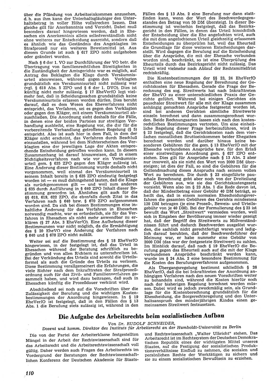 Neue Justiz (NJ), Zeitschrift für Recht und Rechtswissenschaft [Deutsche Demokratische Republik (DDR)], 10. Jahrgang 1956, Seite 110 (NJ DDR 1956, S. 110)