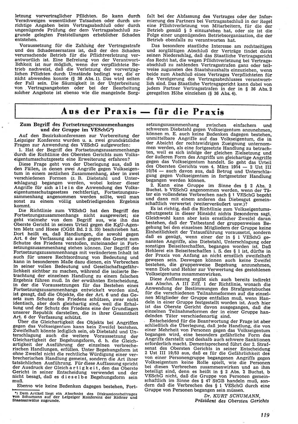 Neue Justiz (NJ), Zeitschrift für Recht und Rechtswissenschaft [Deutsche Demokratische Republik (DDR)], 10. Jahrgang 1956, Seite 119 (NJ DDR 1956, S. 119)