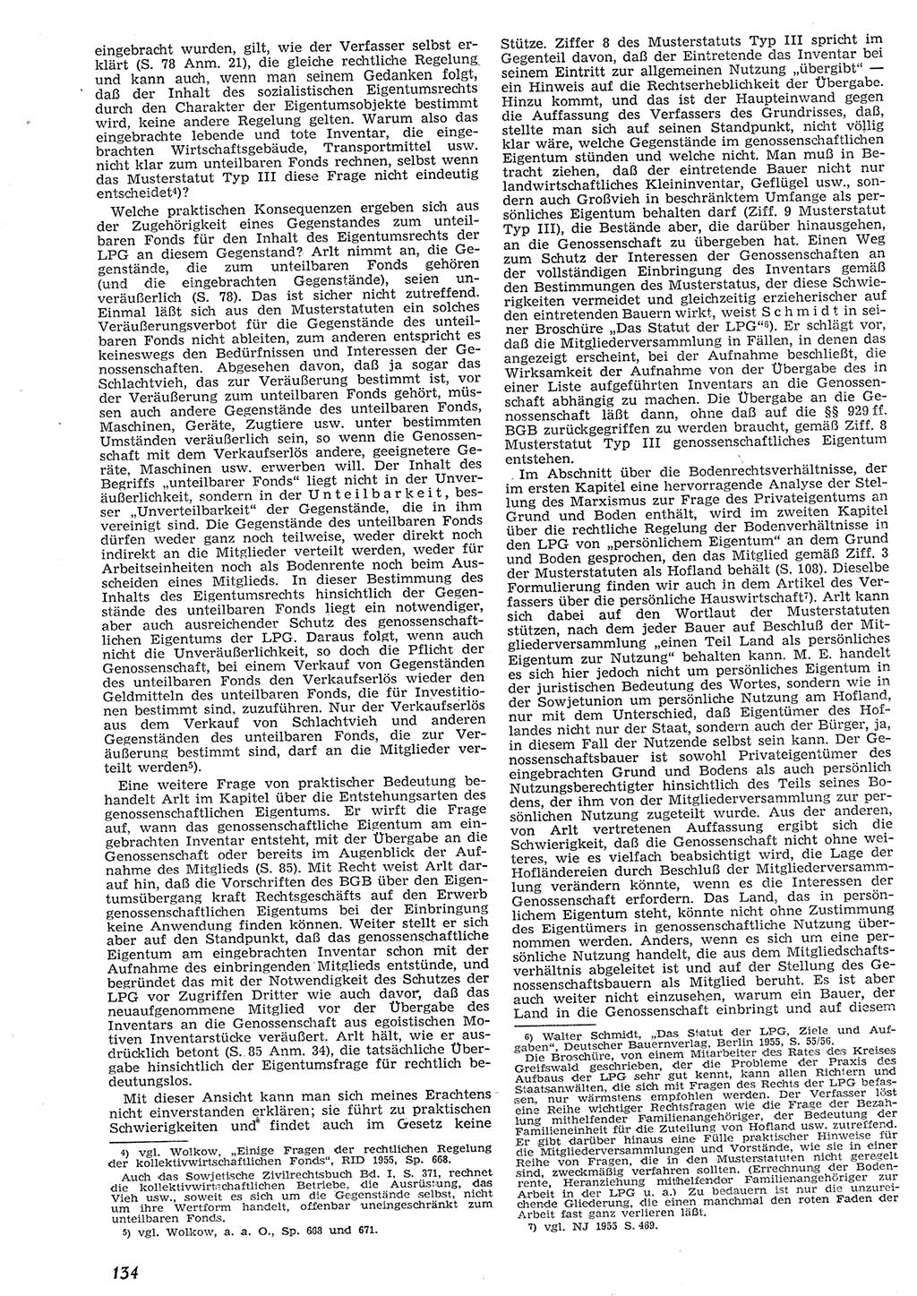Neue Justiz (NJ), Zeitschrift für Recht und Rechtswissenschaft [Deutsche Demokratische Republik (DDR)], 10. Jahrgang 1956, Seite 134 (NJ DDR 1956, S. 134)