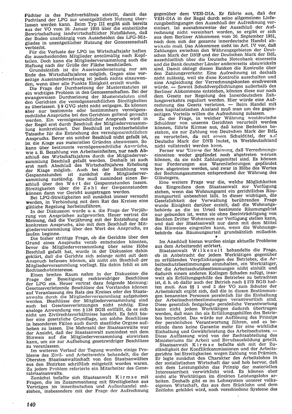 Neue Justiz (NJ), Zeitschrift für Recht und Rechtswissenschaft [Deutsche Demokratische Republik (DDR)], 10. Jahrgang 1956, Seite 140 (NJ DDR 1956, S. 140)