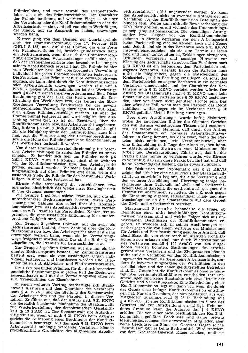 Neue Justiz (NJ), Zeitschrift für Recht und Rechtswissenschaft [Deutsche Demokratische Republik (DDR)], 10. Jahrgang 1956, Seite 141 (NJ DDR 1956, S. 141)