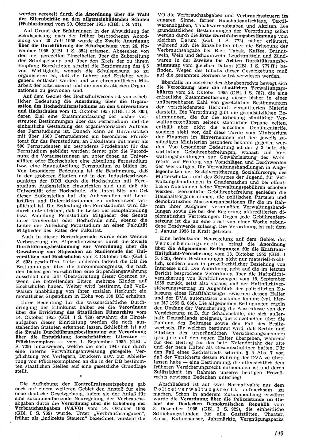 Neue Justiz (NJ), Zeitschrift für Recht und Rechtswissenschaft [Deutsche Demokratische Republik (DDR)], 10. Jahrgang 1956, Seite 149 (NJ DDR 1956, S. 149)