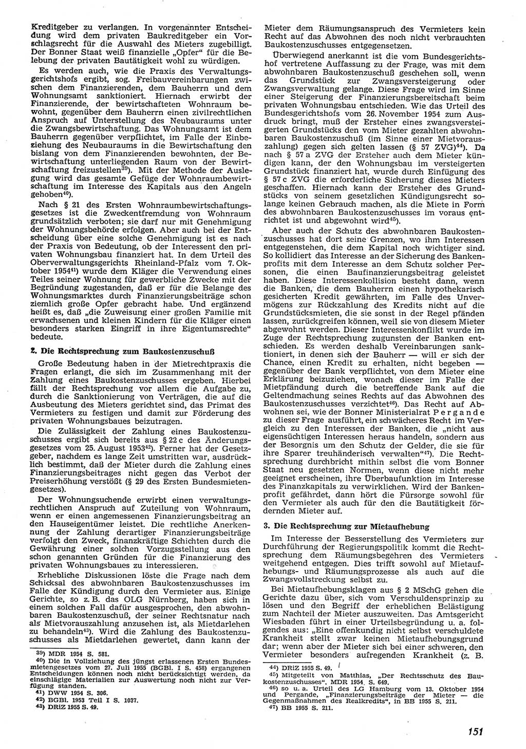 Neue Justiz (NJ), Zeitschrift für Recht und Rechtswissenschaft [Deutsche Demokratische Republik (DDR)], 10. Jahrgang 1956, Seite 151 (NJ DDR 1956, S. 151)