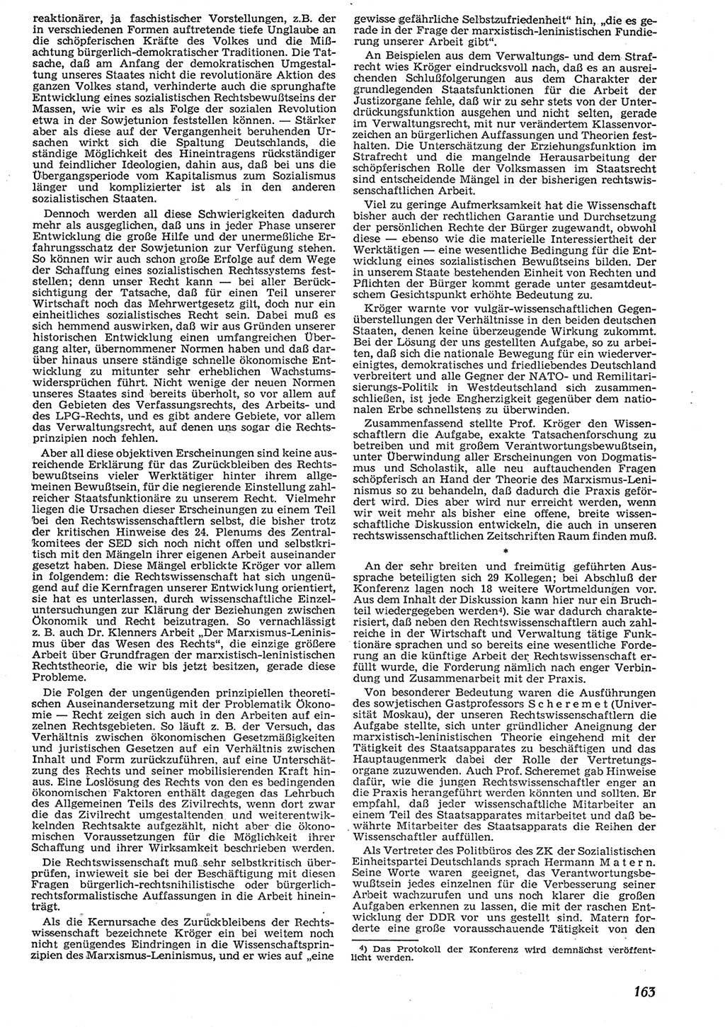 Neue Justiz (NJ), Zeitschrift für Recht und Rechtswissenschaft [Deutsche Demokratische Republik (DDR)], 10. Jahrgang 1956, Seite 163 (NJ DDR 1956, S. 163)
