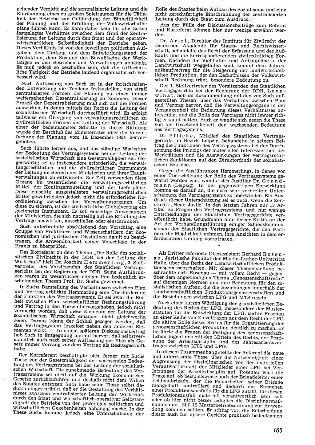 Neue Justiz (NJ), Zeitschrift für Recht und Rechtswissenschaft [Deutsche Demokratische Republik (DDR)], 10. Jahrgang 1956, Seite 165 (NJ DDR 1956, S. 165)