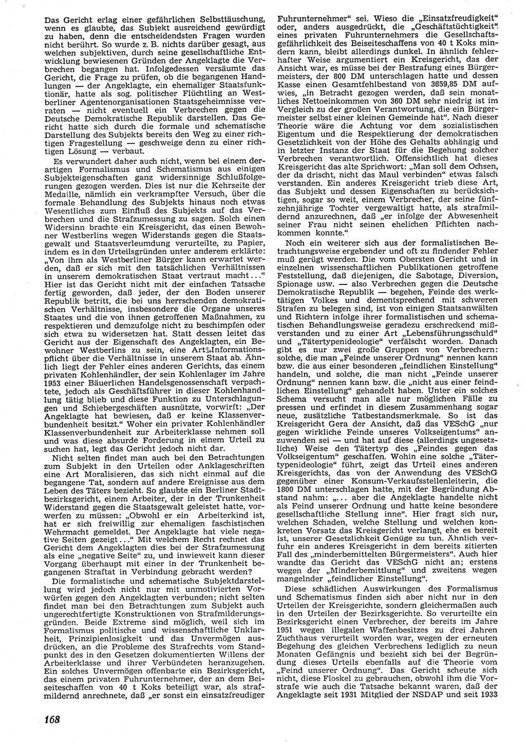 Neue Justiz (NJ), Zeitschrift für Recht und Rechtswissenschaft [Deutsche Demokratische Republik (DDR)], 10. Jahrgang 1956, Seite 168 (NJ DDR 1956, S. 168)
