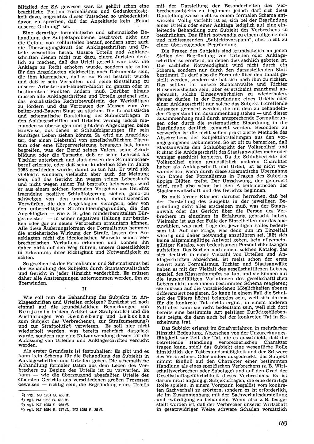 Neue Justiz (NJ), Zeitschrift für Recht und Rechtswissenschaft [Deutsche Demokratische Republik (DDR)], 10. Jahrgang 1956, Seite 169 (NJ DDR 1956, S. 169)