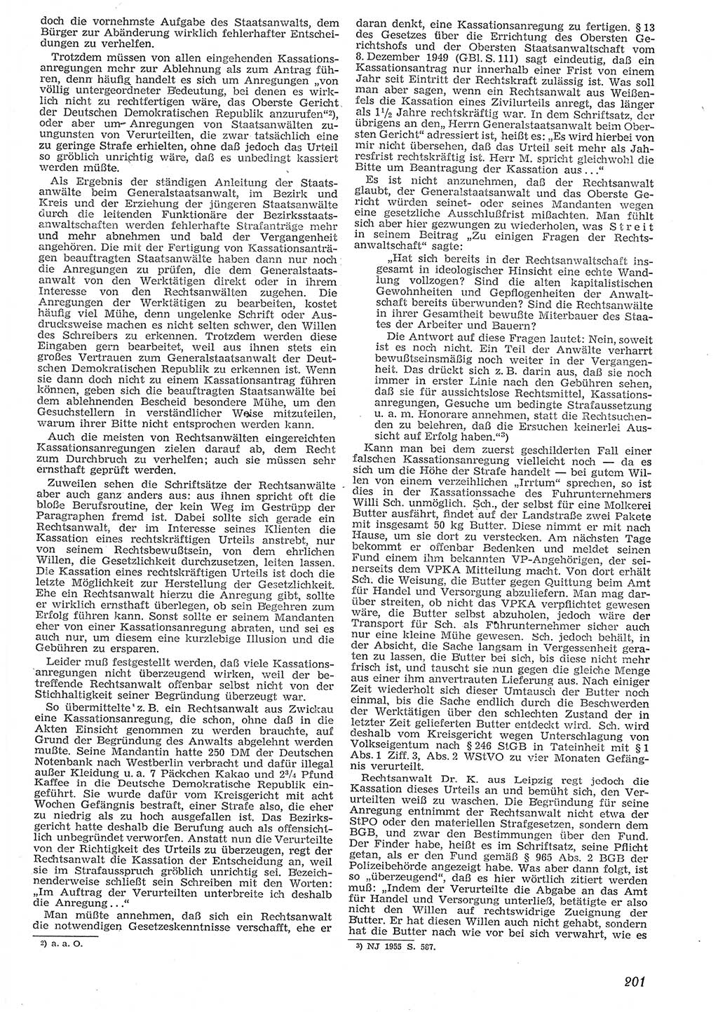 Neue Justiz (NJ), Zeitschrift für Recht und Rechtswissenschaft [Deutsche Demokratische Republik (DDR)], 10. Jahrgang 1956, Seite 201 (NJ DDR 1956, S. 201)