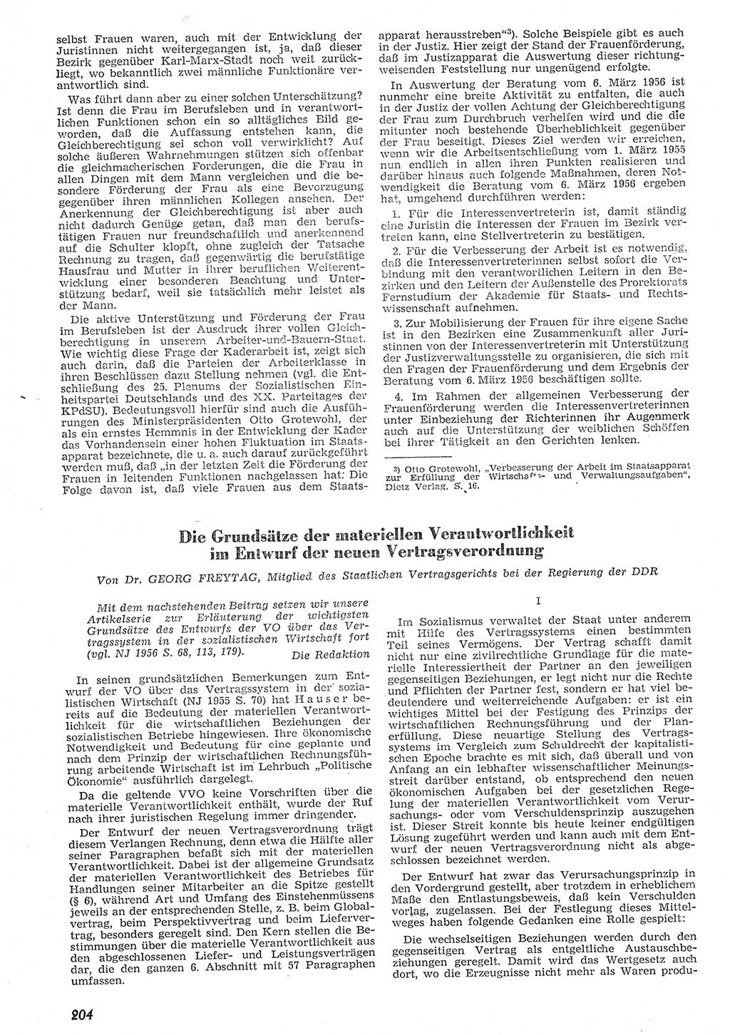 Neue Justiz (NJ), Zeitschrift für Recht und Rechtswissenschaft [Deutsche Demokratische Republik (DDR)], 10. Jahrgang 1956, Seite 204 (NJ DDR 1956, S. 204)