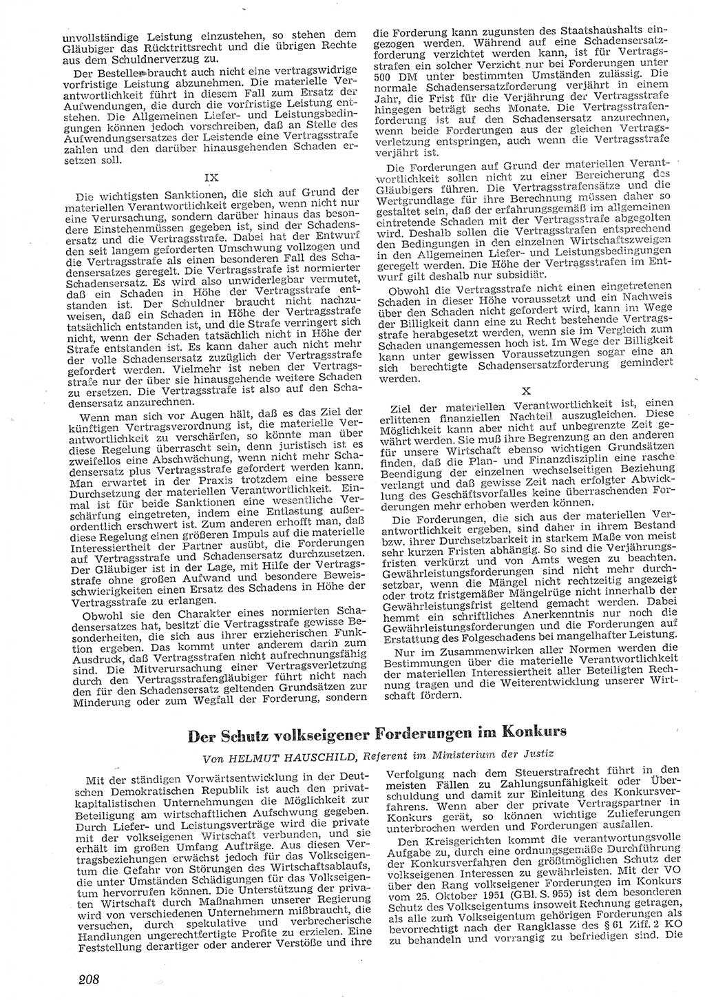 Neue Justiz (NJ), Zeitschrift für Recht und Rechtswissenschaft [Deutsche Demokratische Republik (DDR)], 10. Jahrgang 1956, Seite 208 (NJ DDR 1956, S. 208)
