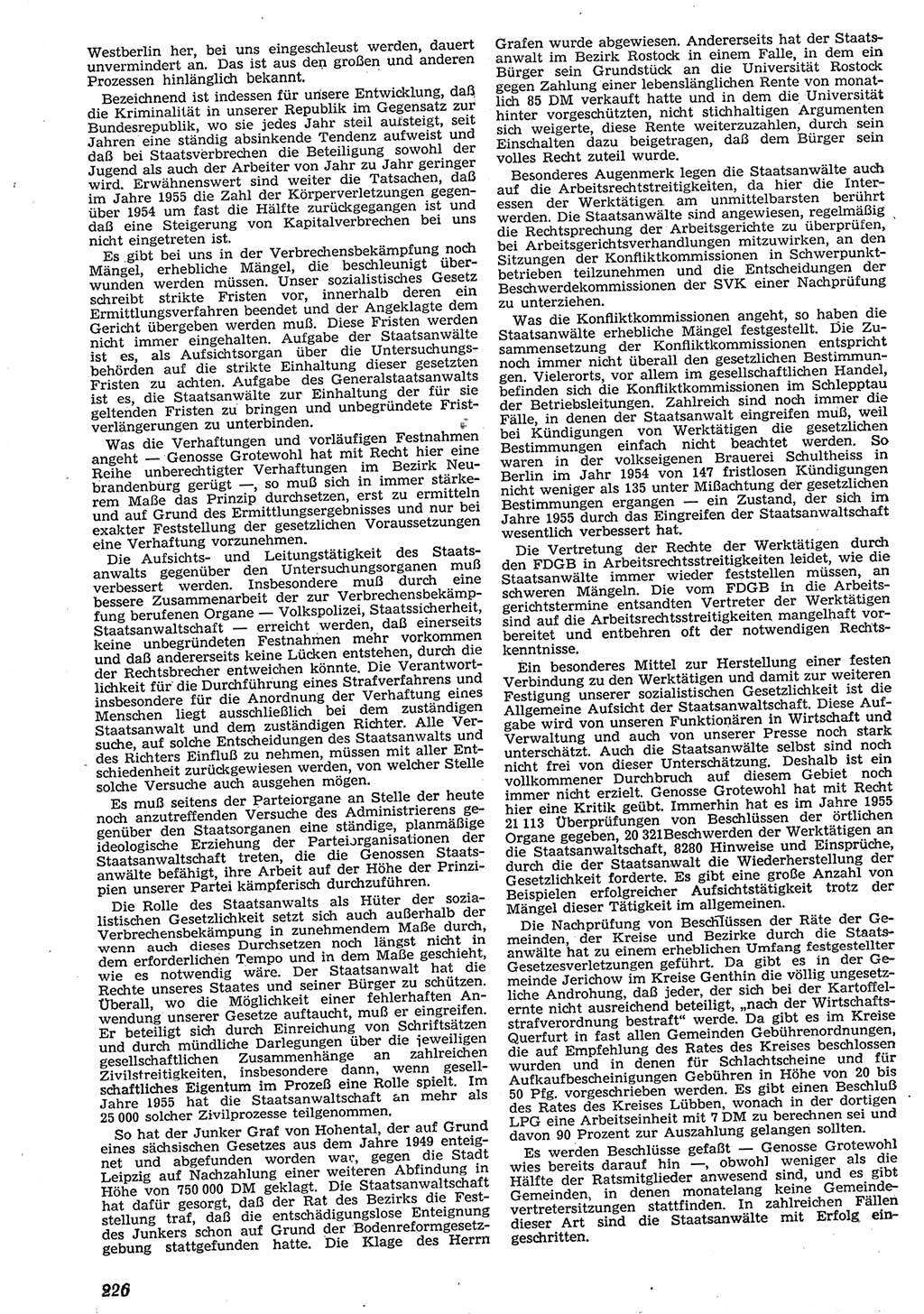 Neue Justiz (NJ), Zeitschrift für Recht und Rechtswissenschaft [Deutsche Demokratische Republik (DDR)], 10. Jahrgang 1956, Seite 226 (NJ DDR 1956, S. 226)