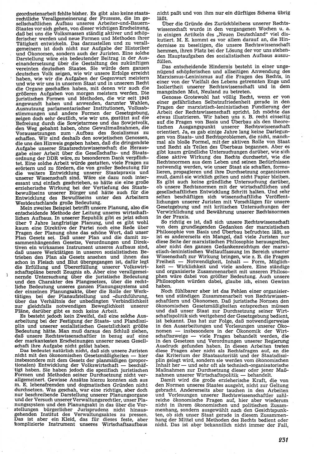 Neue Justiz (NJ), Zeitschrift für Recht und Rechtswissenschaft [Deutsche Demokratische Republik (DDR)], 10. Jahrgang 1956, Seite 231 (NJ DDR 1956, S. 231)