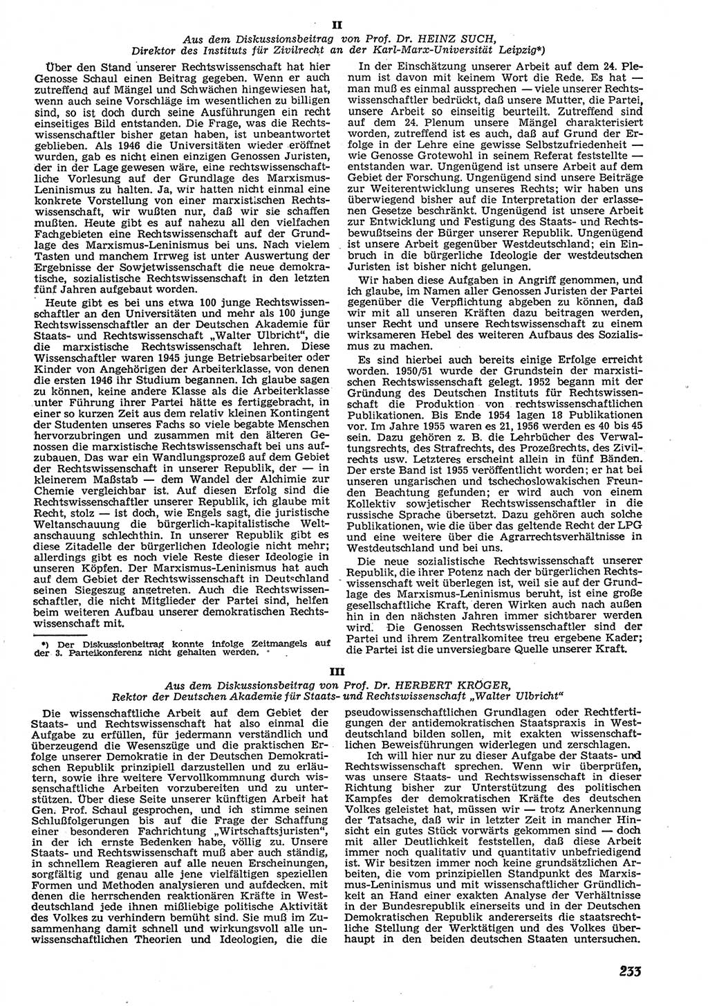 Neue Justiz (NJ), Zeitschrift für Recht und Rechtswissenschaft [Deutsche Demokratische Republik (DDR)], 10. Jahrgang 1956, Seite 233 (NJ DDR 1956, S. 233)