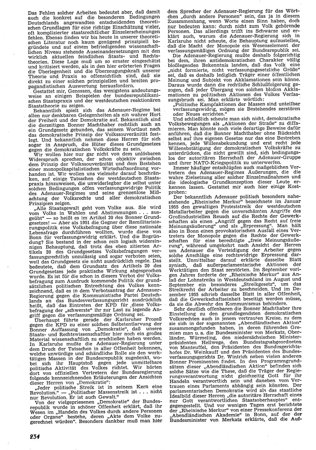 Neue Justiz (NJ), Zeitschrift für Recht und Rechtswissenschaft [Deutsche Demokratische Republik (DDR)], 10. Jahrgang 1956, Seite 234 (NJ DDR 1956, S. 234)