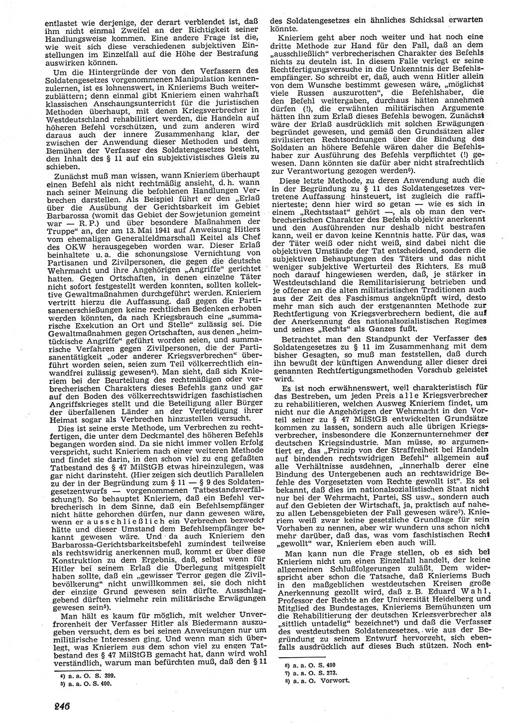 Neue Justiz (NJ), Zeitschrift für Recht und Rechtswissenschaft [Deutsche Demokratische Republik (DDR)], 10. Jahrgang 1956, Seite 246 (NJ DDR 1956, S. 246)