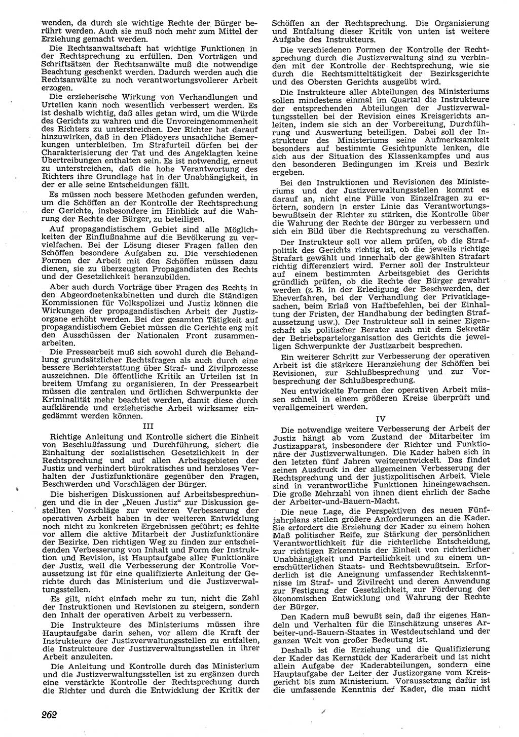 Neue Justiz (NJ), Zeitschrift für Recht und Rechtswissenschaft [Deutsche Demokratische Republik (DDR)], 10. Jahrgang 1956, Seite 262 (NJ DDR 1956, S. 262)
