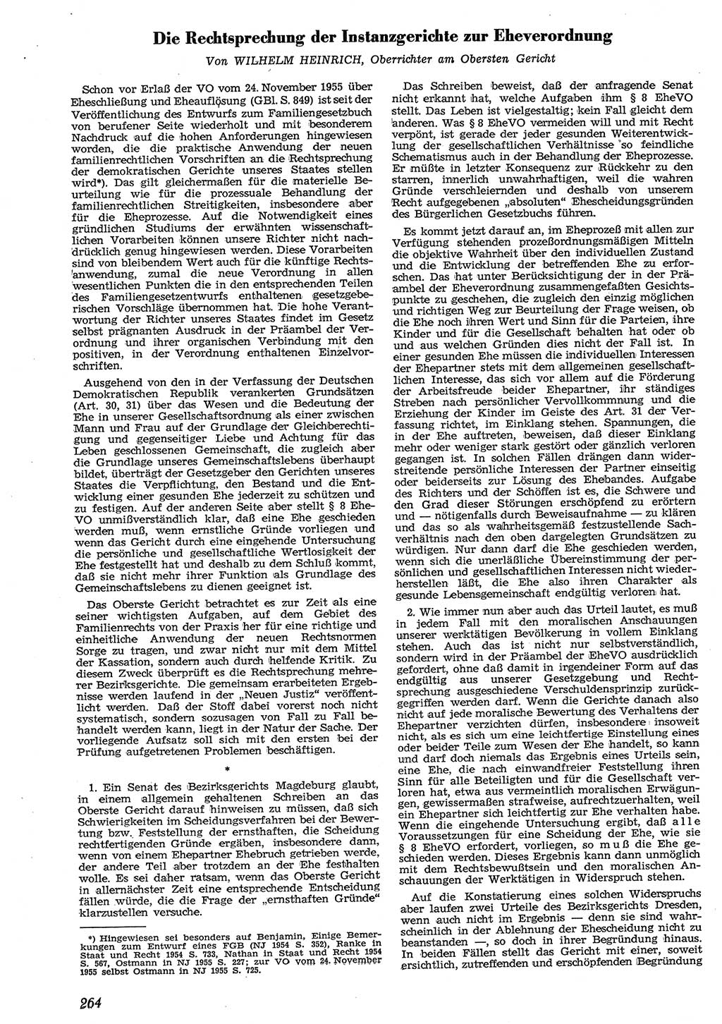 Neue Justiz (NJ), Zeitschrift für Recht und Rechtswissenschaft [Deutsche Demokratische Republik (DDR)], 10. Jahrgang 1956, Seite 264 (NJ DDR 1956, S. 264)