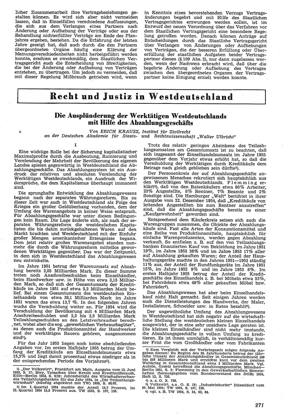 Neue Justiz (NJ), Zeitschrift für Recht und Rechtswissenschaft [Deutsche Demokratische Republik (DDR)], 10. Jahrgang 1956, Seite 271 (NJ DDR 1956, S. 271)