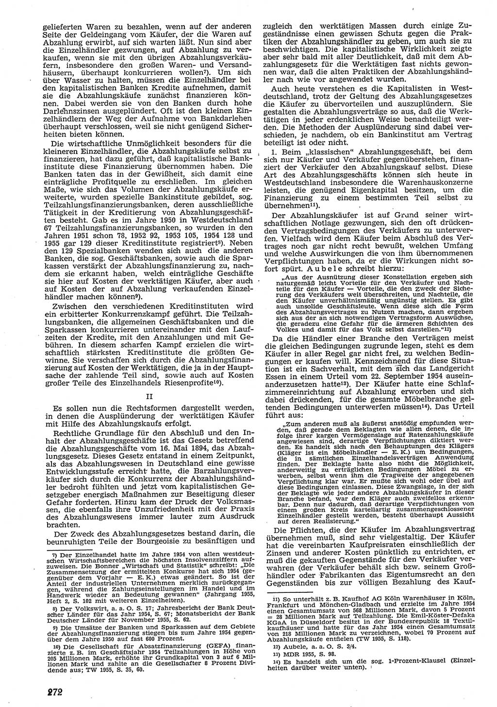 Neue Justiz (NJ), Zeitschrift für Recht und Rechtswissenschaft [Deutsche Demokratische Republik (DDR)], 10. Jahrgang 1956, Seite 272 (NJ DDR 1956, S. 272)