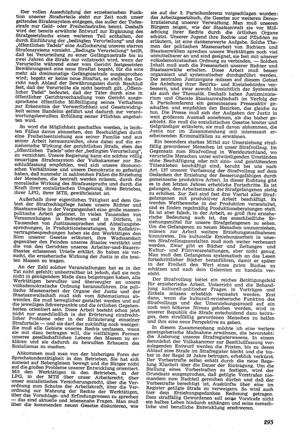 Neue Justiz (NJ), Zeitschrift für Recht und Rechtswissenschaft [Deutsche Demokratische Republik (DDR)], 10. Jahrgang 1956, Seite 293 (NJ DDR 1956, S. 293)
