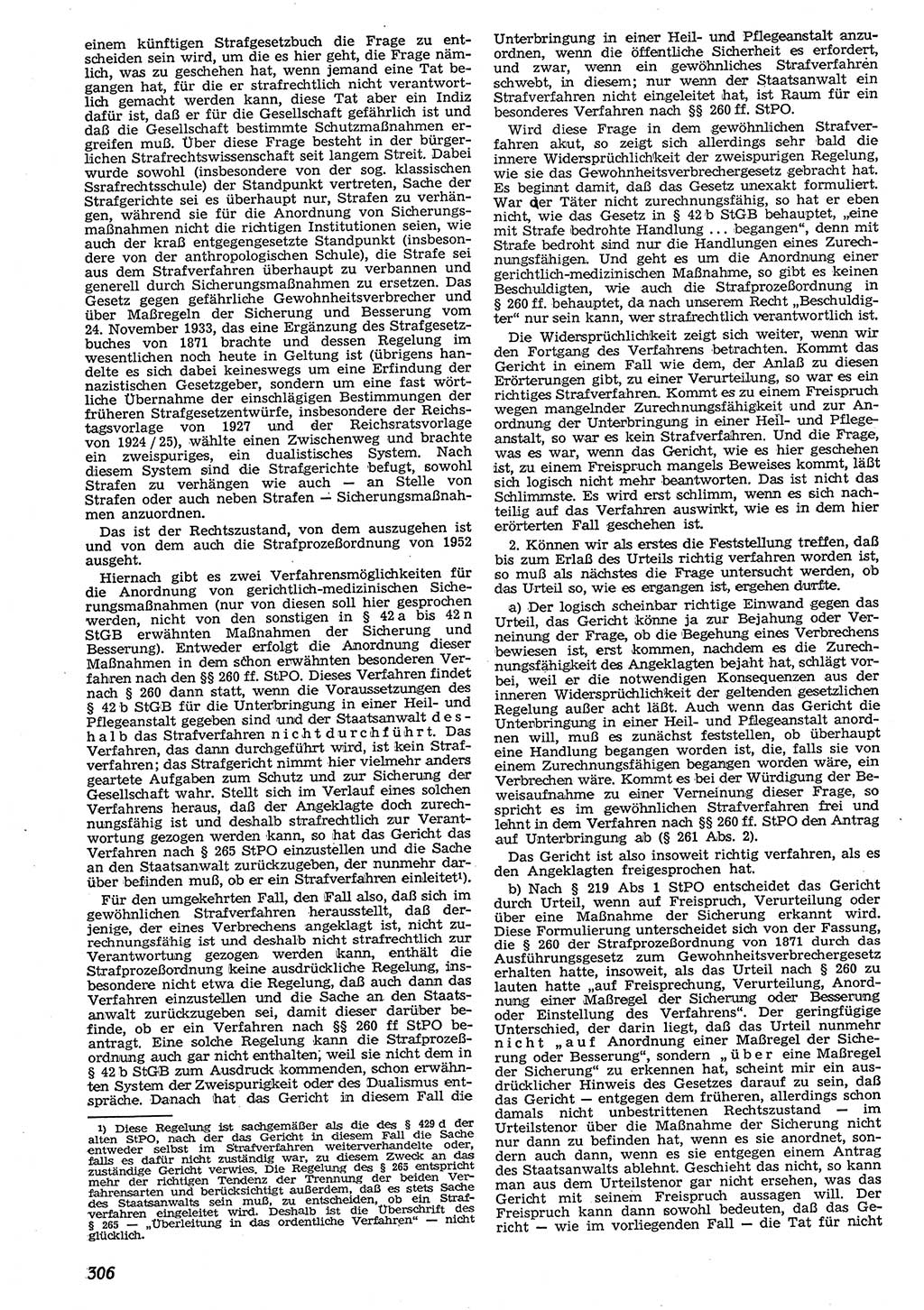 Neue Justiz (NJ), Zeitschrift für Recht und Rechtswissenschaft [Deutsche Demokratische Republik (DDR)], 10. Jahrgang 1956, Seite 306 (NJ DDR 1956, S. 306)