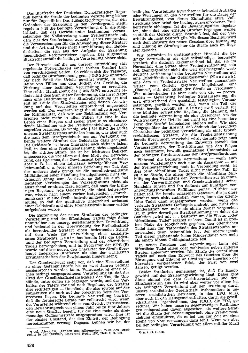 Neue Justiz (NJ), Zeitschrift für Recht und Rechtswissenschaft [Deutsche Demokratische Republik (DDR)], 10. Jahrgang 1956, Seite 322 (NJ DDR 1956, S. 322)