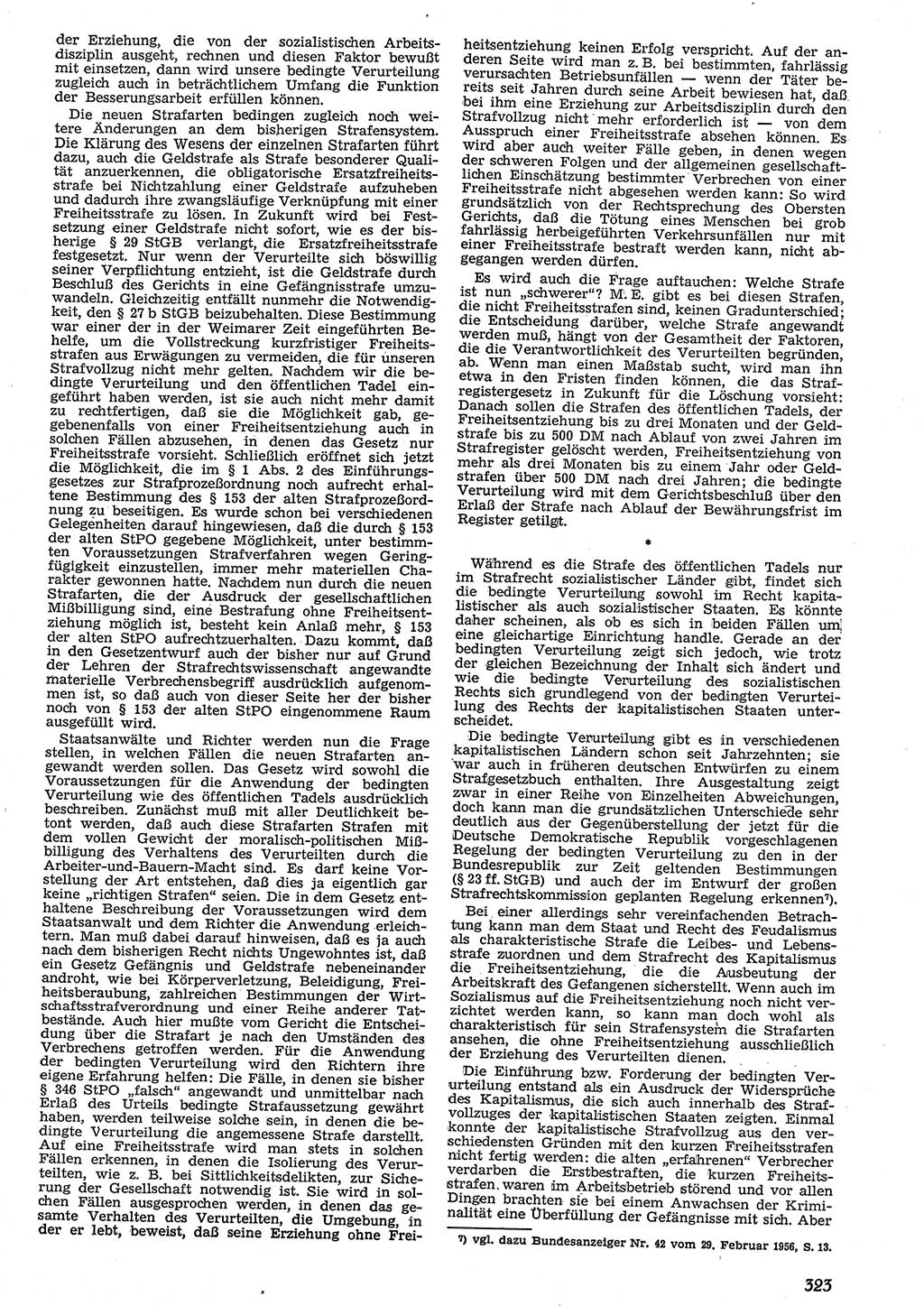Neue Justiz (NJ), Zeitschrift für Recht und Rechtswissenschaft [Deutsche Demokratische Republik (DDR)], 10. Jahrgang 1956, Seite 323 (NJ DDR 1956, S. 323)
