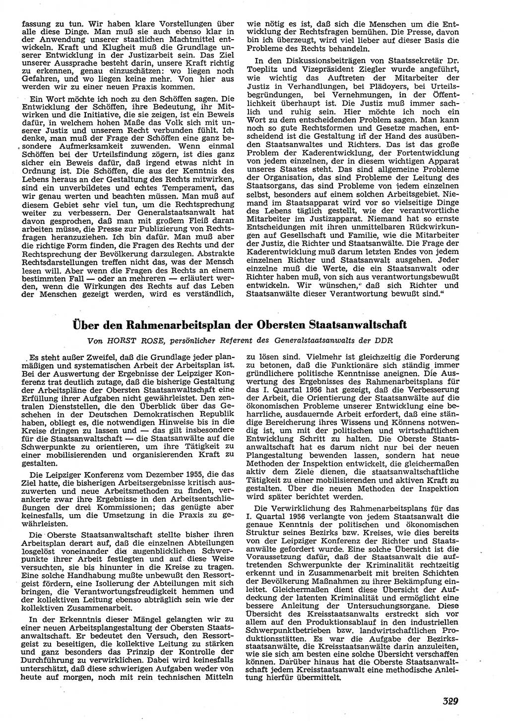 Neue Justiz (NJ), Zeitschrift für Recht und Rechtswissenschaft [Deutsche Demokratische Republik (DDR)], 10. Jahrgang 1956, Seite 329 (NJ DDR 1956, S. 329)