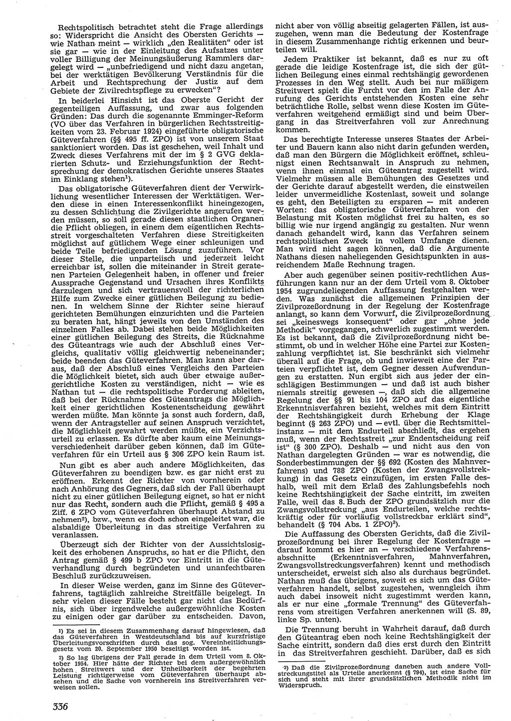 Neue Justiz (NJ), Zeitschrift für Recht und Rechtswissenschaft [Deutsche Demokratische Republik (DDR)], 10. Jahrgang 1956, Seite 336 (NJ DDR 1956, S. 336)