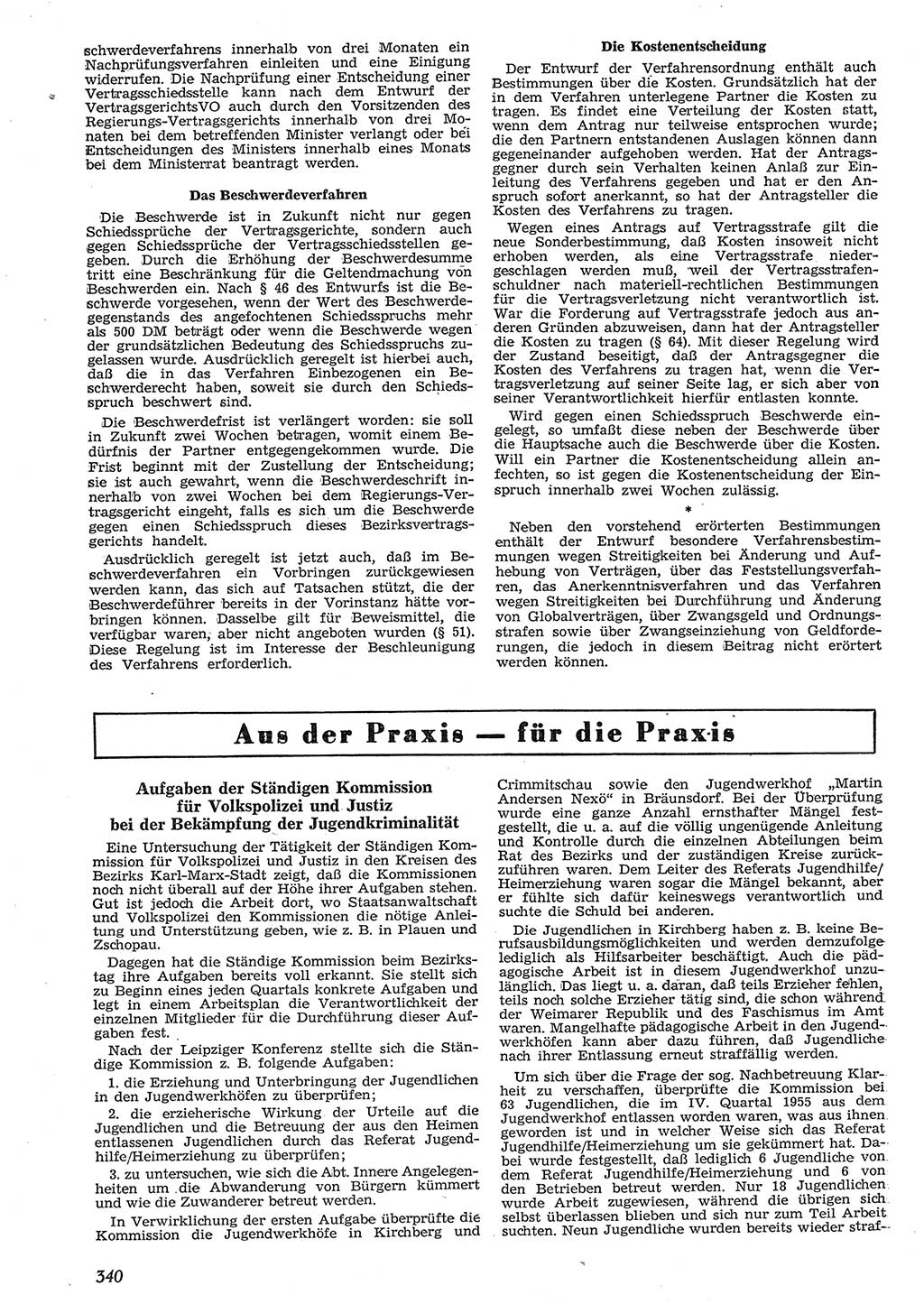 Neue Justiz (NJ), Zeitschrift für Recht und Rechtswissenschaft [Deutsche Demokratische Republik (DDR)], 10. Jahrgang 1956, Seite 340 (NJ DDR 1956, S. 340)