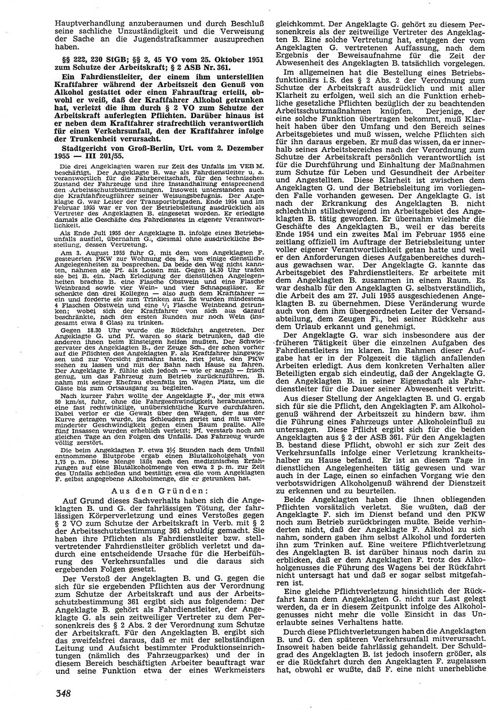 Neue Justiz (NJ), Zeitschrift für Recht und Rechtswissenschaft [Deutsche Demokratische Republik (DDR)], 10. Jahrgang 1956, Seite 348 (NJ DDR 1956, S. 348)
