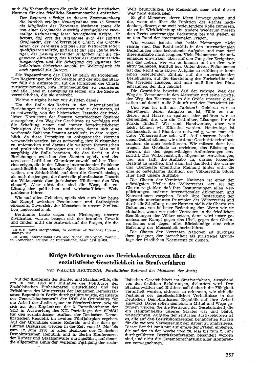Neue Justiz (NJ), Zeitschrift für Recht und Rechtswissenschaft [Deutsche Demokratische Republik (DDR)], 10. Jahrgang 1956, Seite 357 (NJ DDR 1956, S. 357)