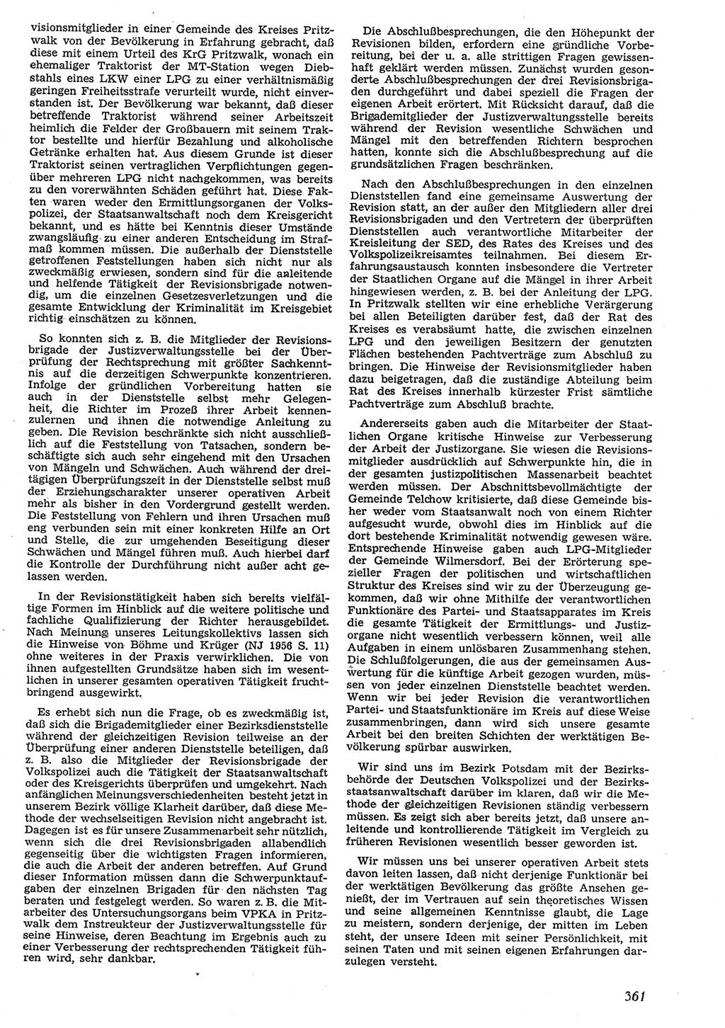 Neue Justiz (NJ), Zeitschrift für Recht und Rechtswissenschaft [Deutsche Demokratische Republik (DDR)], 10. Jahrgang 1956, Seite 361 (NJ DDR 1956, S. 361)
