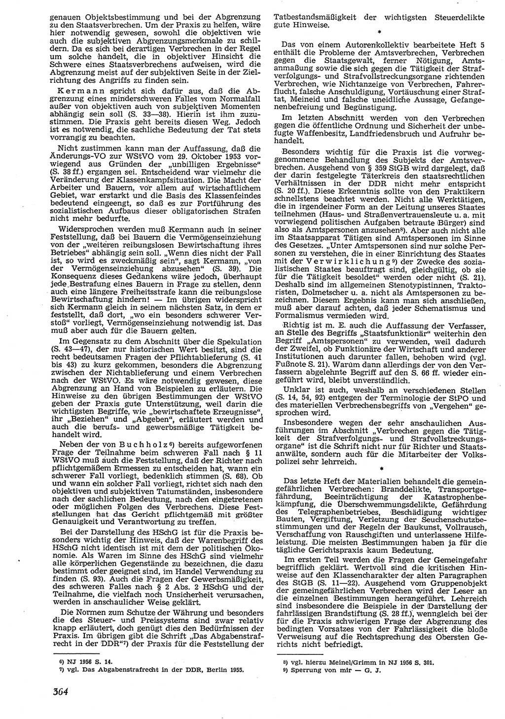 Neue Justiz (NJ), Zeitschrift für Recht und Rechtswissenschaft [Deutsche Demokratische Republik (DDR)], 10. Jahrgang 1956, Seite 364 (NJ DDR 1956, S. 364)