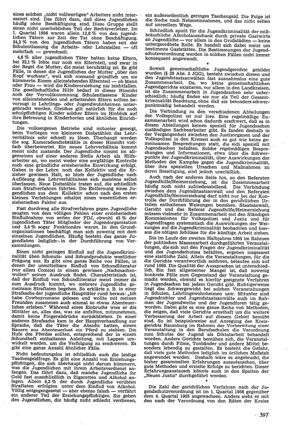 Neue Justiz (NJ), Zeitschrift für Recht und Rechtswissenschaft [Deutsche Demokratische Republik (DDR)], 10. Jahrgang 1956, Seite 397 (NJ DDR 1956, S. 397)