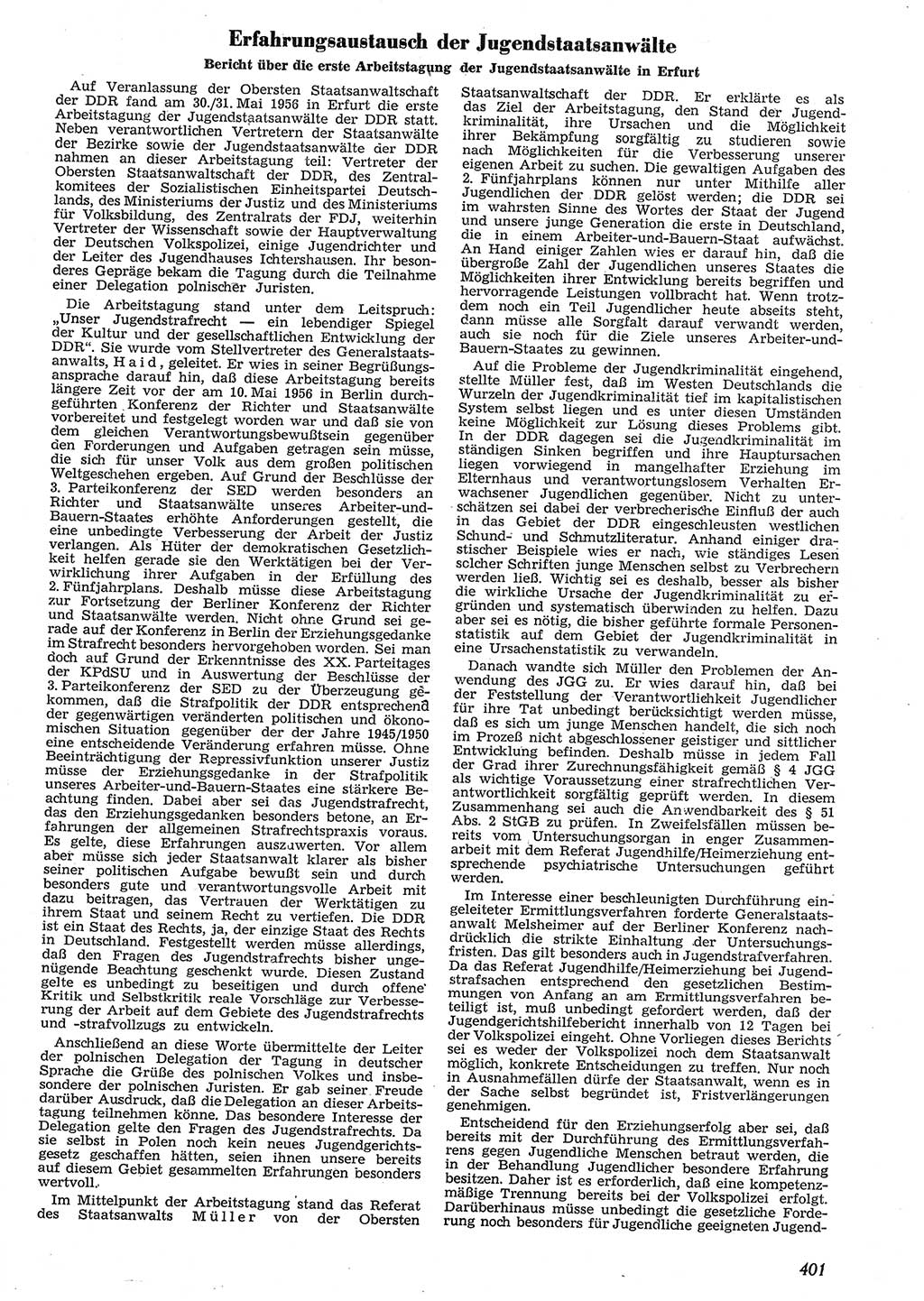 Neue Justiz (NJ), Zeitschrift für Recht und Rechtswissenschaft [Deutsche Demokratische Republik (DDR)], 10. Jahrgang 1956, Seite 401 (NJ DDR 1956, S. 401)