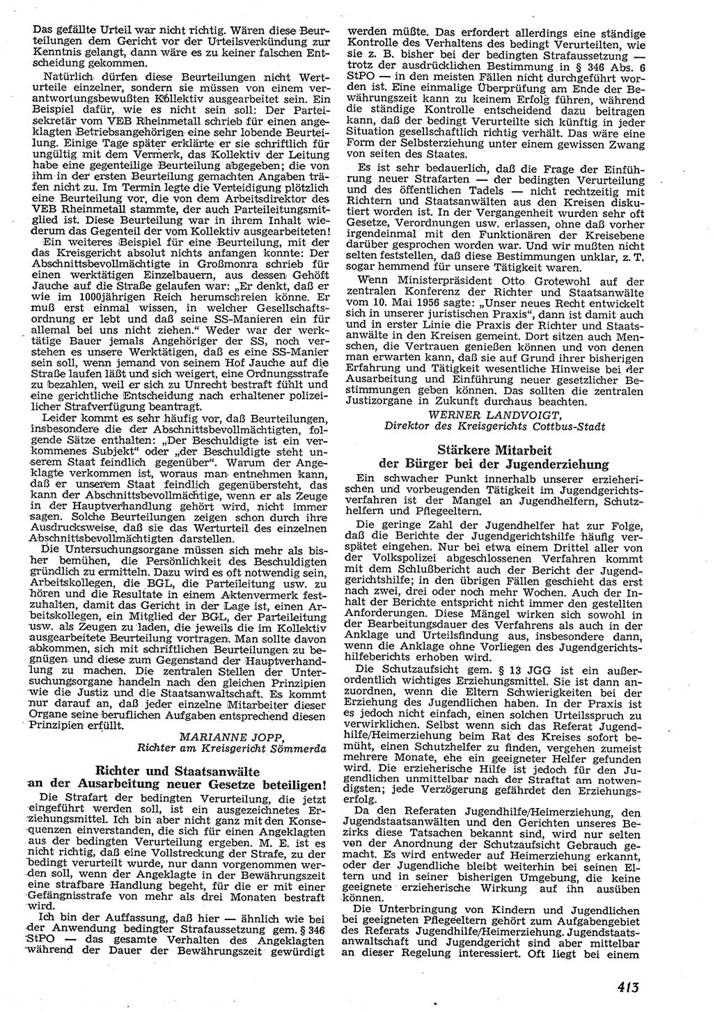 Neue Justiz (NJ), Zeitschrift für Recht und Rechtswissenschaft [Deutsche Demokratische Republik (DDR)], 10. Jahrgang 1956, Seite 413 (NJ DDR 1956, S. 413)